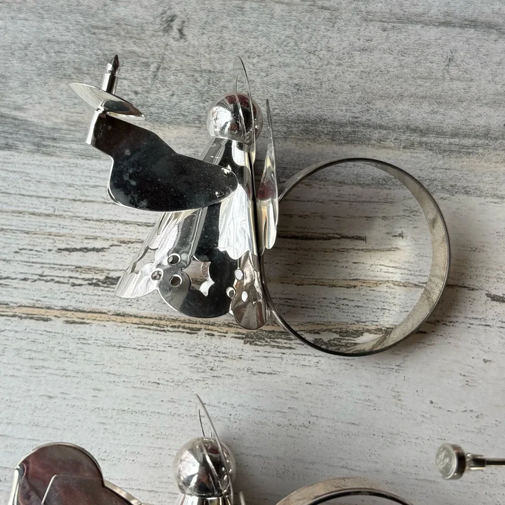 Vintage Silverplate Napkin Rings Angels Playing Instruments Holiday Table Decor